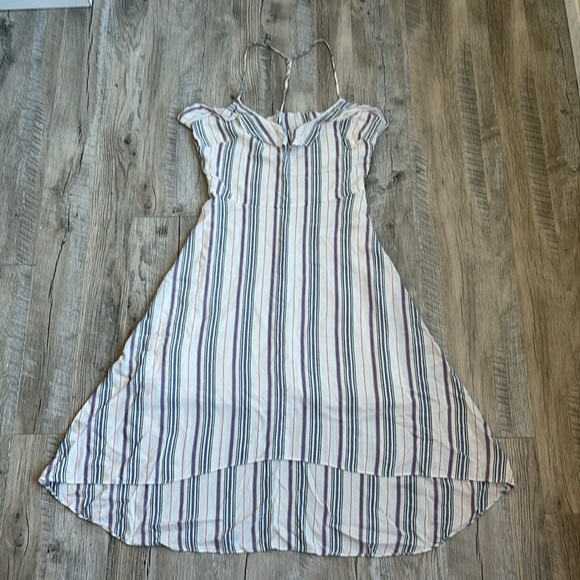 3/$30! Devlin Summer High Low Striped Flounce Sun Dress - Picture 5 of 5